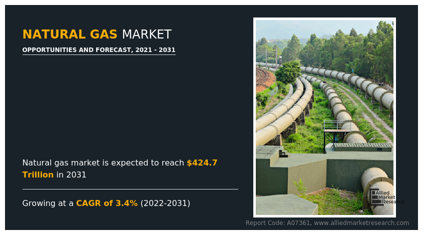 Natural Gas Market Is Expected to Reach $424.7 Trillion by 2031: AMR